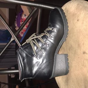 Black leather boot